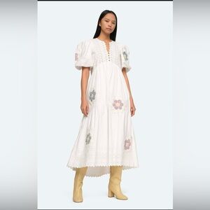 Sea NY Violette Embroidered White Midi Dress quilted